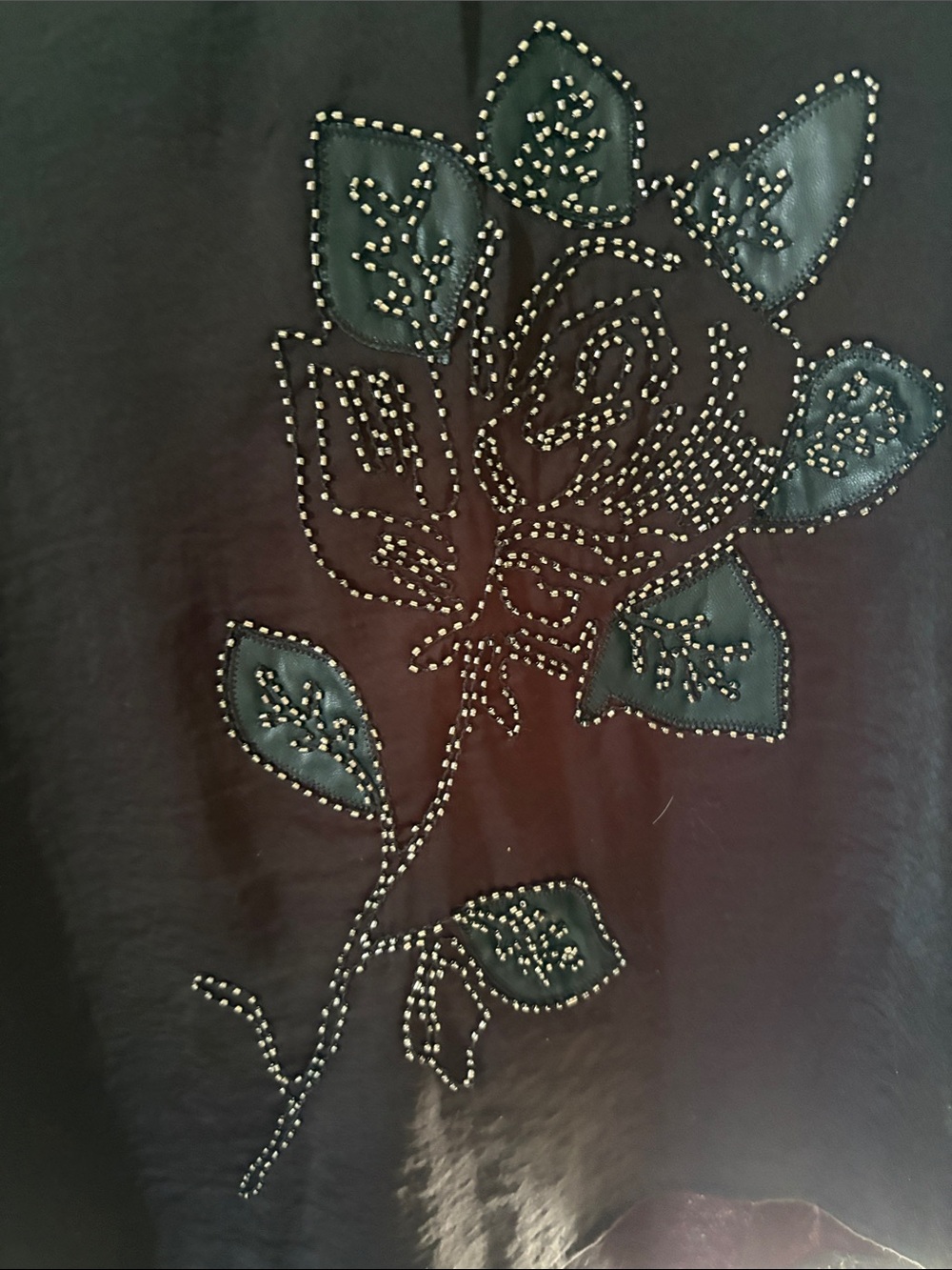 Rock & Republic Black Short Sleeve V-Neck Top with Studded Rose - Picture 2 of 6